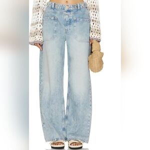 Free People Sky Blue Wide Leg Jeans